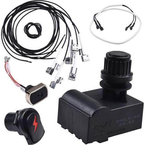 Kit de module d'allumage électronique compatible avec grilles Charbroil, 2, 3, 4 sorties de rechange pour boutons 9446392 8678636P06, compatible avec signature commerciale (4 têtes) (1/5)