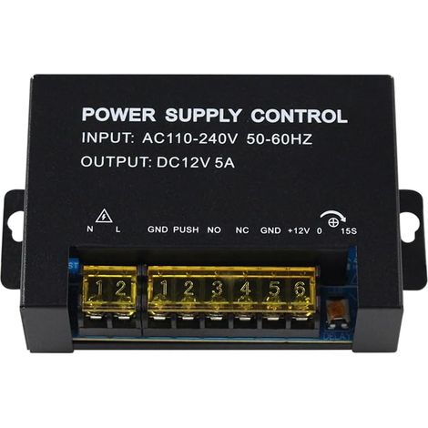 Alimentation CC 12 V 3 A pour système de contrôle d'accès de porte et caméra interphone (entrée : AC 110-240 V/sortie : DC 12 V 5 A) (1/5)
