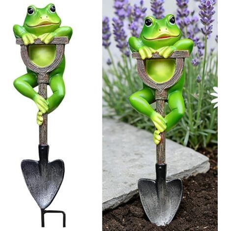 Grenouille Décorative de Jardin, 14.5cm Figurines Décoratives de Jardin en Forme de Grenouille Verte, Forme de Grenouille Verte, pour Jardins, Aménagement Paysager, Terrasse, Pelouse (1/5)