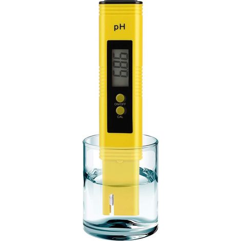 Digitales pH-Messgerät für Wasser — Vorkalibriert, hohe Genauigkeit ±0,01, pH-Bereich 0–14 — Taschenformat für Trinkwasser, Schwimmbadwasser, Aquarium und Hydrokultur (Gelb) (1/5)