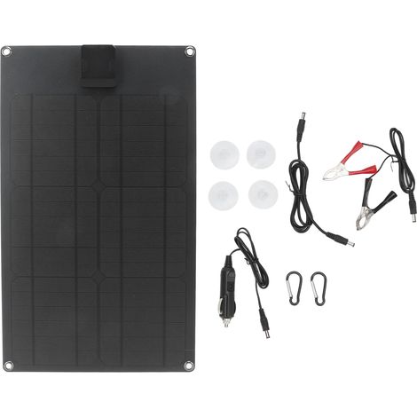 Panneau solaire 20W étanche stable chargeur solaire portable pour téléphone avec voyant lumineux pour extérieur voiture ventilateurs montres (1/5)