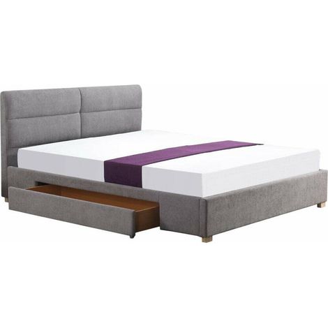 Cama Houston 586, Gris, Doble, 160x200, Tapiz, Somieres, 170x216x95cm