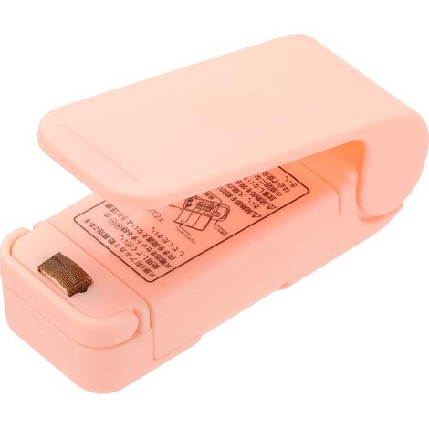 Mini machine à sceller portable, scelleuse sous vide portable pour aliments, mini scelleuse magnétique pour sacs en plastique, idéale pour conserver les en-cas, rose (1/5)