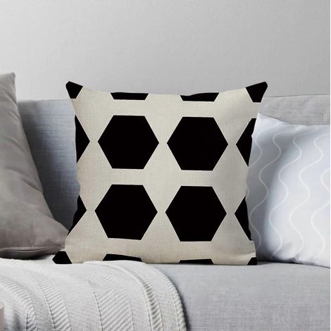 Coussins décoratifs pour canapé, noir et blanc, imperméables, à motif sable, pour la maison. (1/3)