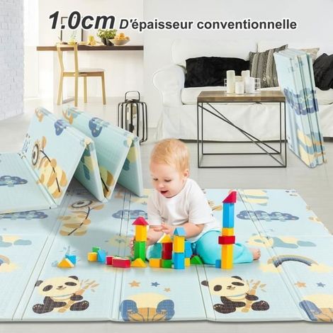 Tapis de Jeux Bebe Pliable Impermeable - Tapis de Motricité-Qualité Infantile non Toxique, Antidérapante-2Face-étanche 200x180x1cm (1/4)