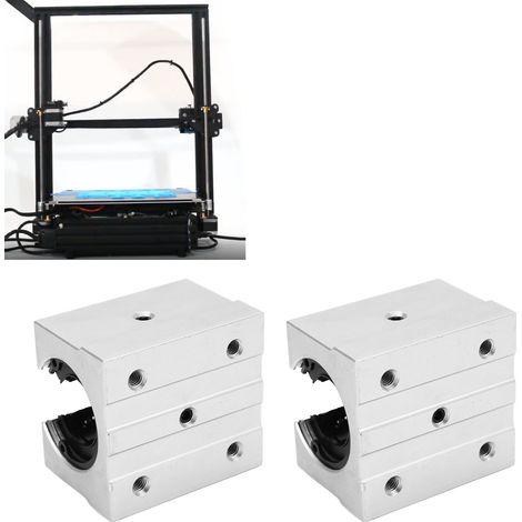 Support de rail de guidage linéaire en aluminium SBR25UU, type boîte ouverte, avec palier intégré. Vendu par lot de 2. (1/5)
