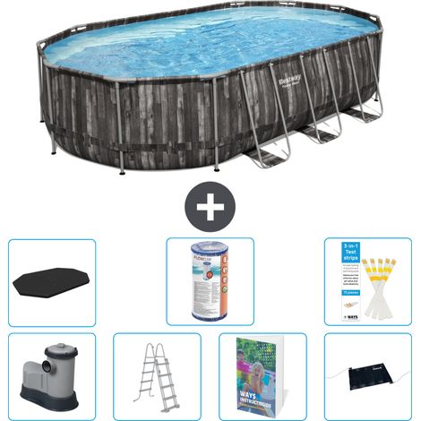 Bestway Power Steel Oval - 610x366x122 cm - 8-teilig S619