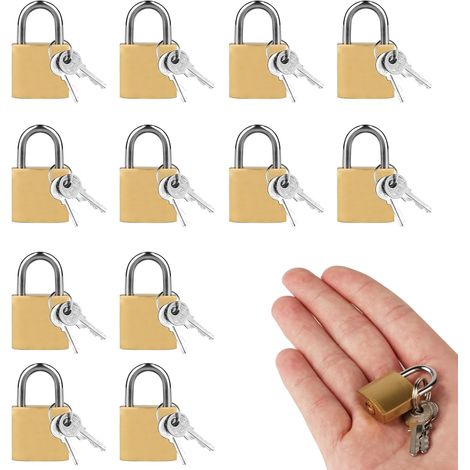 12 PcsCadenas Clé de, 20mm Cadenas Clef Casier avec Clés, Petit Cadenas a Clef pour Casier College Serrures de Armoires Valise Vestiaire Sacs de Voyage (1/5)