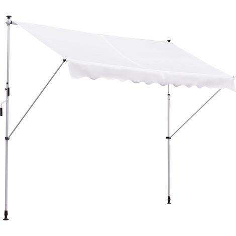 Tenda da Sole a Bracci 3x1,5m avec Manovella e Struttura Telescopique, Bianco