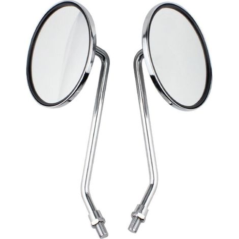 retroviseur moto, 1 paire compatible pour la paire 10mm droit et gauche rétroviseurs universels de moto Rétroviseur rond pour motos, vélos de rue, VTT, véhicules tout-terrain et scooters, plac (1/4)