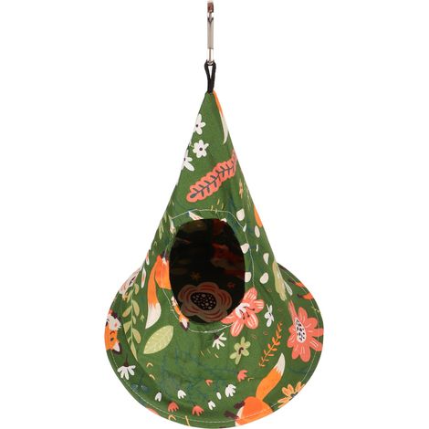 Nid suspendu en coton doux, respirant et lavable, pour perroquet ou perruche, vert, 20 x 27 cm / 7,9 x 10,6 pouces (1/5)