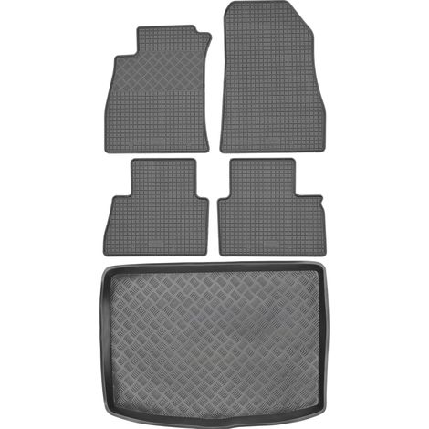 Ensemble de tapis de sol en caoutchouc pour Nissan Juke I Crossover (2014-2019) + tapis de coffre (1/5)