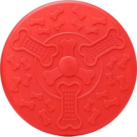 Frisbee para perros, ideal para actividades al aire libre con perros grandes y para entrenamiento canino (rojo). (1/5)