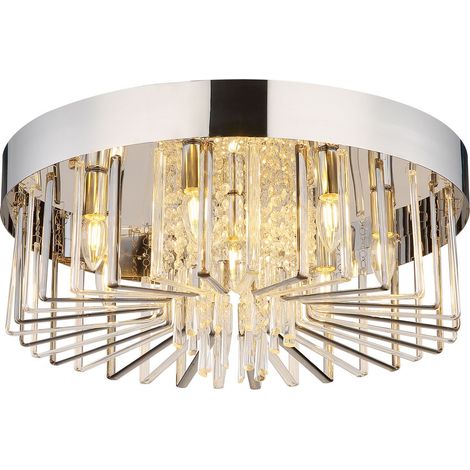 Globo - plafoniera - KIRINA - cromo - vetro - Ø 60cm - E14 -