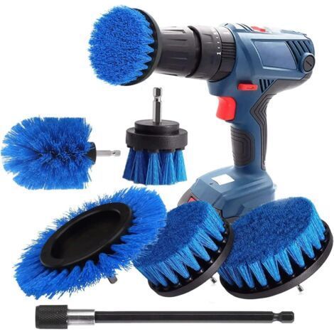 Drill Cleaning Brush 6PCS, Car Drill Brush, Drill Brush Cleaning Brush, for Rims Tile Carpet Bathtub Kitchen Toilet Floor Blue (1/4)