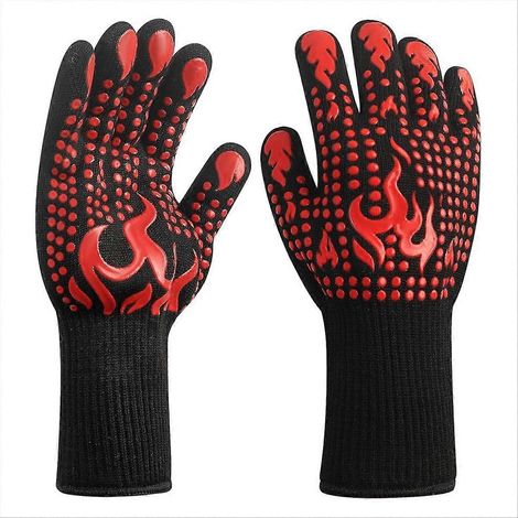 Rutschfeste und hitzebeständige Küchenhandschuhe, geeignet für Grillabende und hohe Temperaturen bis zu 80°C. (1/5)