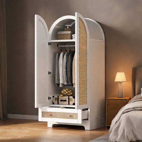 Commode coloris blanc en bois 70 x 55 x 170 cm (1/5)