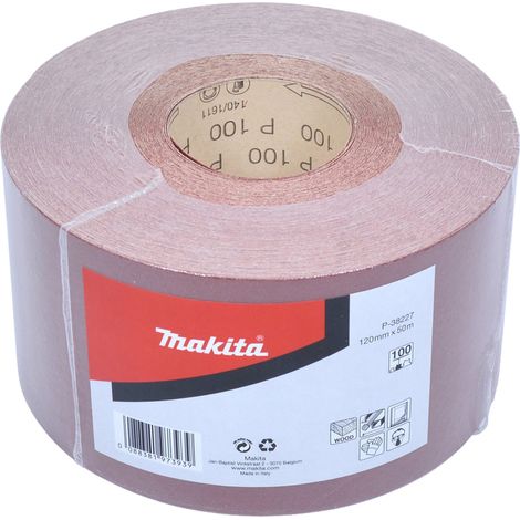 Rotolo di  carta abrasiva  Makita 120  mm x  50 m  K100 -  P-38227