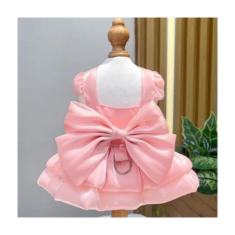 Costume de princesse pour chienne - robe de mariée pour chienne - jupe mignonne pour chat - vêtements sans manches pour petits animaux de compagnie tels que chiots et chats avec anneau en D (rose - ta