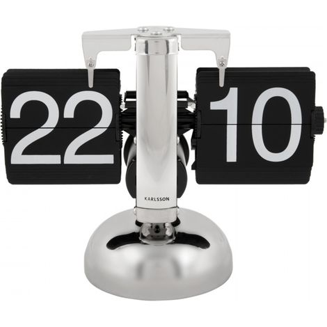 Horloge à poser Small Flip H16,5cm Present Time Argent (1/5)