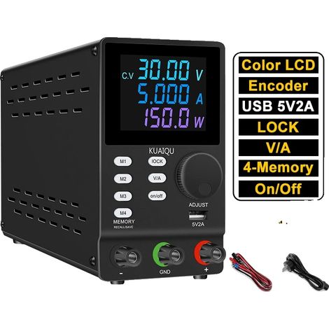 Fuente de alimentación de CC, voltaje ajustable, control de precisión, SPPS305D 30V 5A, CA 220V, enchufe EU-d (1/2)