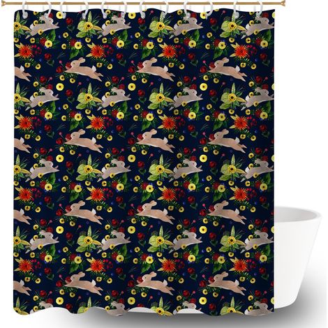 Kit rideau de douche en polyester 180x180 cocooning séparation douche pour cabine de douche (1/5)