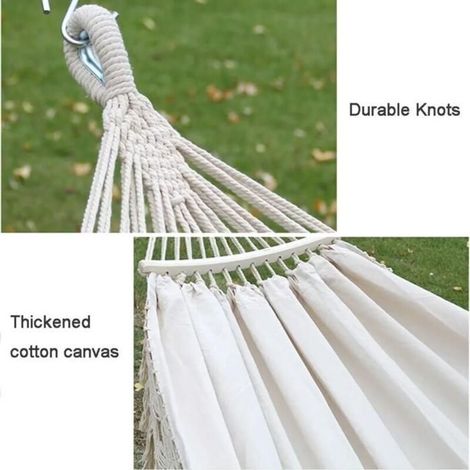 Hamac à pampilles en toile de camping en plein air, balançoires intérieures simples et doubles