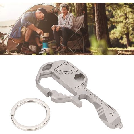 Clé multifonction, clé multifonction en acier inoxydable, outil de clé portable, argent (1/5)