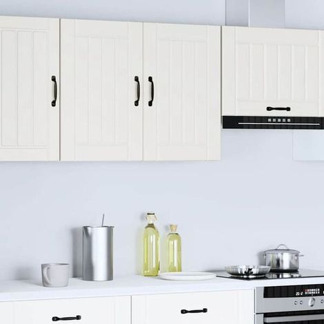 Meuble de Cuisine Mural en Bois Blanc, Placard Suspendu Style Moderne pour Rangement, Étagère Murale de Cuisine Robuste et Élégante (1/5)