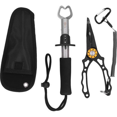 Pince multifonction mini en acier inoxydable pour poissons, pince à lèvre de pêche, tenaille leurre, ciseaux avec cordon (1/5)