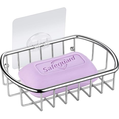 Panier à Savon - Porte-Savon Douche sans Perçage - Ventouse Système de Vide - Acier Inoxydable Ne Rouille Jamais - Porte-éponge pour Cuisine(style un) (1/5)