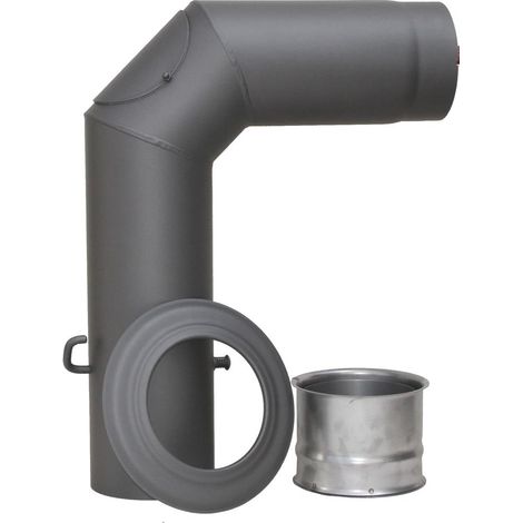 Rauchrohrset 130 mm ø dunkelgrau, 3-teilig