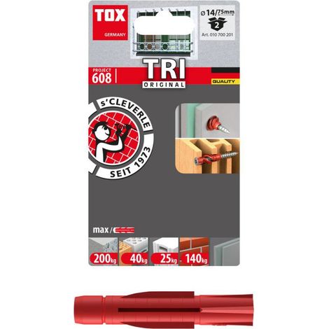 TOX Cheville tout usage Tri 14/75 blister - 2 pièces - 10700201