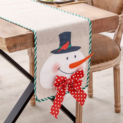 Weihnachtliche Tischläufer, Tischläufer mit Weihnachtsmannmotiv für Zuhause, Weihnachtsfeier (1/5)