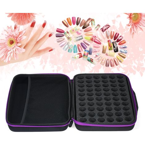 EVA 60 emplacements pour huiles essentielles pouvant contenir des bouteilles de 15 ml, coque antichoc, mousse dense pour outils de peinture, nail art, strass, petites pièces, étui de transport avec fe (1/5)
