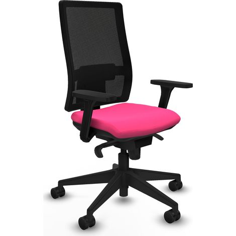 Horna sincro malla negra similpiel rosa brazos 3D base piramidal  ruedas 65mm nailon (1/5)