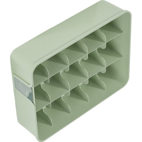 Organisateur de chaussettes et sous-vêtements en plastique à 15 compartiments, boîte de rangement pour tiroir de placard, avec attaches décoratives vertes (1/5)