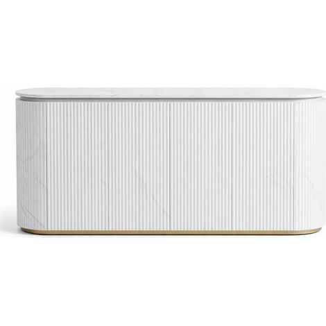 Buffet Mdf Granito 180X40X85 Simil Marmol Blanco (1/2)