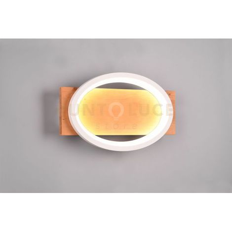 Applique a parete Barca LED metallo bianco e legno naturale 241110131