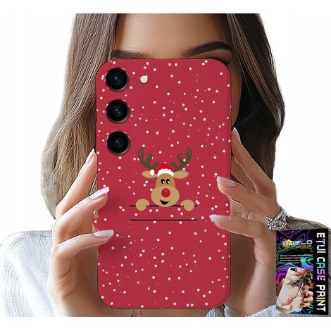 Custodia per Samsung Galaxy S23 - Babbo Natale con renne + vetro (1/5)