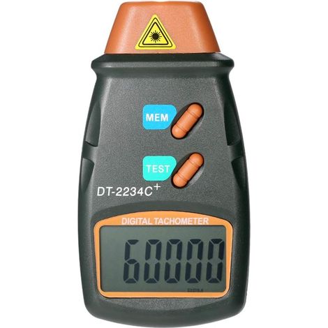 Laser Pocket Digital Tachometer Non-Contact Tachometer Range 2.5 RPM-99,999 RPM Liquid Crystal Display with 3 Reflective Strips (1/5)