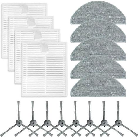17 pièces d'accessoires de rechange pour aspirateur robot Honiture V8 Pro : brosse latérale lavable, filtre et chiffon de nettoyage. (1/5)