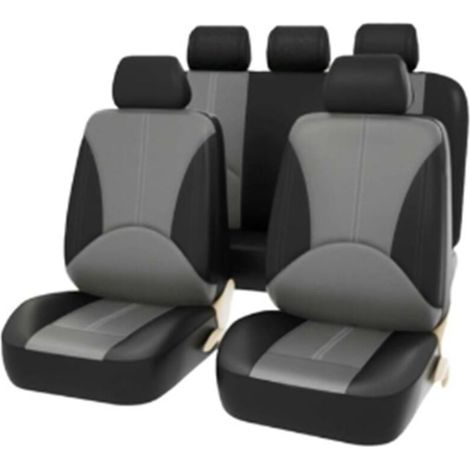 Housses de siège auto universelles en cuir respirant, ensemble complet de 9 pièces, accessoires d'intérieur pour SUV (1/5)