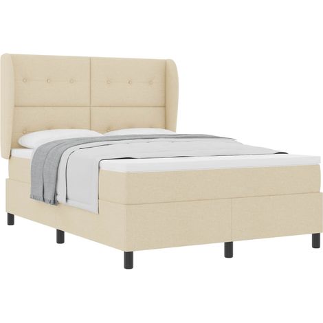 Maison Exclusive - Letto a molle con materasso Crema 140 x 190 cm Tessuto