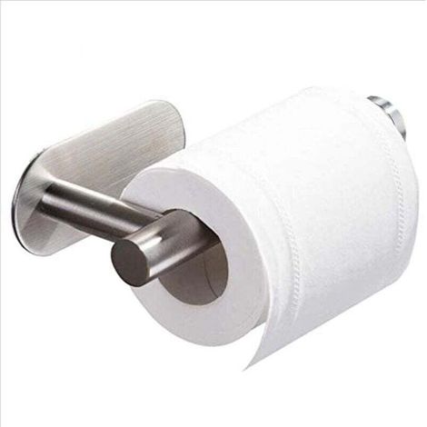 [JAMAIS UTILISÉ]Porta carta igienica senza foratura per bagno e WC, acciaio inossidabile SUS304, nichel spazzolato (argento) (1/4)