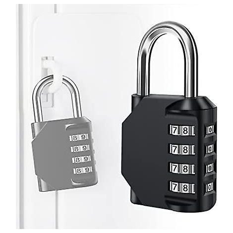 cadenas Combinaison Mcanique (noir), Cadenas Combinaison 4 Chiffres En Alliage De Zinc Robuste, 1 Paquet De Cadenas Pour Salle De Sport, Cole, (1/5)