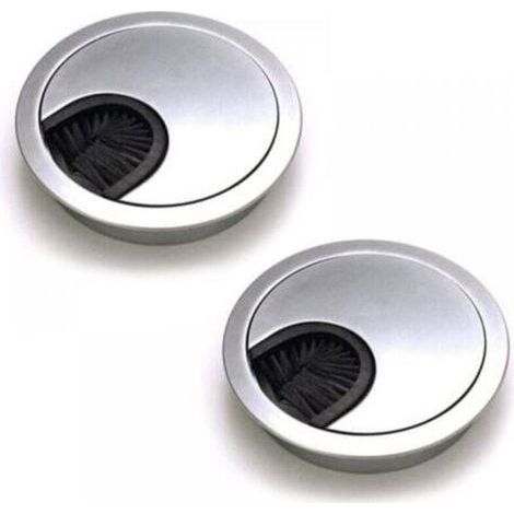 2 recessed round cable ports, office cable management - 50mm opening (1/4)