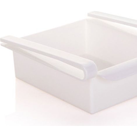 3 pcs bac de rangement tiroir coulissant pour réfrigérateur boîte conservation alimentaire organisateur classificateur plastique PP blanc 15,5x16,5x7 cm