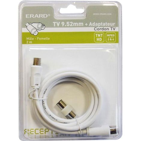 Erard - tv 9,52 mm - m / f - 2m + adaptador m / m - 724510 - 3700117245109