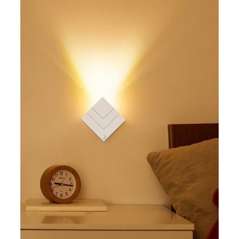 Aplique de pared con sensor de movimiento de 800 mAh, Aplique LED recargable con tira adhesiva magnética, escaleras y armarios, Carcasa negra (1/4)